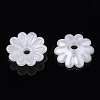 10-Petal ABS Plastic Imitation Pearl Bead Caps X-OACR-S020-23-1