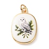 Golden Tone Brass Enamel Pendants KK-CBADFD5-03G-D-1