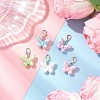 Opaque Acrylic Imitation Pearl Butterfly Pendant Decorations HJEW-JM03919-01-1