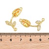 Rack Plating Brass Micro Pave Clear Cubic Zirconia Flower Connertor Charms KK-Z043-03I-3