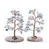Natural Aquamarine Chips & Agate Pedestal Display Decorations DJEW-A001-04H-1