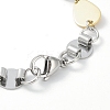 201 Stainless Steel Flat Round & Teardrop Link Chain Bracelets for Women Men BJEW-I316-01PG-3