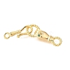 Brass Micro Pave Green Cubic Zirconia Fold Over Clasps KK-D356-15G-1
