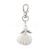 Angel Alloy & Wire Wrapped Natural Shell Pendant Decorations HJEW-JM02017-01-1
