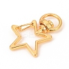 Star Shape Zinc Alloy Swivel Lobster Clasps IFIN-WH0053-02G-2