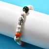 Porcelain Beads & Synthetic Howlite Beads Stretch Bracelets for Women BJEW-D307-02B-1