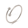Non-Tarnish 304 Stainless Steel Wire Wrapped Open Cuff Ring for Women RJEW-E066-12P-1