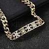 Brass Micro Pave Clear Cubic Zirconia Link Bracelets BJEW-F498-04A-G-4