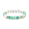 Natural Weathered Agate(Dyed) & Howlite Round Beaded Stretch Bracelet BJEW-JB08087-04-1