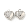Brass Micro Pave Clear Cubic Zirconia Charms KK-Z057-05P-1