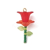 8Pcs Glass Seed Beaded Flower Pendants PALLOY-MZ01195-2