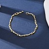 Brass Micro Pave Clear Cubic Zirconia Link Chain Bracelets for Women BJEW-D387-02G-2
