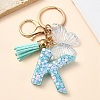 Resin & Acrylic & Faux Suede Tassel Keychain X1-KEYC-YW00117-11-1