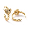 Bear Brass Micro Pave Clear Cubic Zirconia Ear Studs for Her KK-K258-28G-RS-2