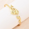 Marine Organism Brass Cuff Bangles for Women BJEW-D368-03F-G-3