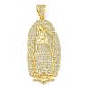 Virgin Mary Theme Rack Plating Brass Micro Pave Clear Cubic Zirconia Pendants KK-Z067-06G-06-1
