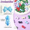 50Pcs UV Plating Opaque Acrylic Beads MACR-YW0004-11-3