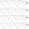 20Pcs Brass Heart Stud Earrings KK-BBC0021-98-1