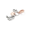 Brass Pendants with Cubic Zirconia European Beads LS-KK-Q015-01M-2