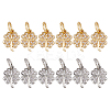 12Pcs 2 Colors Brass Micro Pave Cubic Zirconia Pendants KK-HS0001-84-1