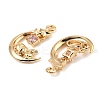 Brass Micro Pave Cubic Zirconia Pendants KK-C155-19G-02-2