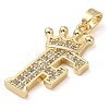 Rack Plating Brass Micro Pave Cubic Zirconia Pendants KK-D535-01F-RS-2