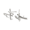 Rhodium Plated 925 Sterling Silver Stud Earring Findings STER-Q192-14P-2