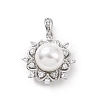 Eco-friendly Rack Plating Brass Micro Pave Cubic Zirconia Pendants KK-F843-17P-1
