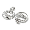 Crab Claw Rack Plating Brass Micro Pave Cubic Zirconia Dangle Stud Earrings EJEW-F331-20P-2
