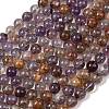 Natural Purple Phantom Quartz Lodolite Quartz Beads Strands G-R446-12mm-01A-1