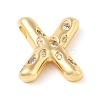 Brass Micro Pave Clear Cubic Zirconia Pendant KK-Z046-01G-X-1