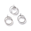 Non-Tarnish 304 Stainless Steel Interlocking Ring Pendants X-STAS-E090-90P-1