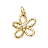 Rack Plating Brass & Clear Cubic Zirconia  Pendants KK-S372-18G-1