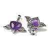 Natural Amethyst with Clear Cubic Zirconia Pendants G-G133-02P-22-2