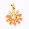 Real 18K Gold Plated Brass Micro Pave Cubic Zirconia Pendants ZIRC-L100-087G-08-2