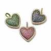 Brass Micro Pave Cubic Zirconia Pendants KK-C090-43G-1
