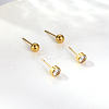 304 Stainless Steel Stud Earrings with Rhinestone for Women FH2604-1-1