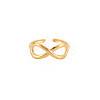 Ion Plating(IP) 304 Stainless Steel Open Infinity Hollow Cuff Ring for Women RJEW-S405-198G-1