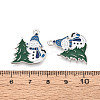 Christmas Rack Plating Alloy Enamel Snowman Pendants ENAM-T024-71A-P-3