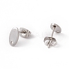 Non-Tarnish 201 Stainless Steel Stud Earring Findings with Hole EJEW-A071-01C-P-2