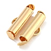 Brass Slide On End Clasp Tubes KK-N254-119G-02-2