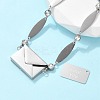 304 Stainless Steel Oval Link Bracelets BJEW-U030-01P-3