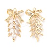 Brass & Cubic Zirconia & Glass Pendants X-KK-F860-61G-1