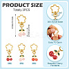3Pcs Cherry Resin Rhinestone & Glitter Powder Pendants Decoration HJEW-TAC0092-4