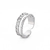 304 Stainless Steel Curb Chain Shape Cuff Ring RJEW-N038-037P-3