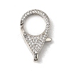 Brass Clear Cubic Zirconia Lobster Claw Clasps KK-Z078-49C-P-1