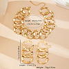 Alloy Ring Link Chain Necklaces & Stud Dangle Earrings Setss FS-WGED5D3-01-1