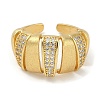 Rack Plating Brass Micro Pave Cubic Zirconia Cuff Finger Rings for Women RJEW-C114-12B-G-2