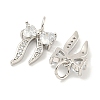 Rack Plating Brass Micro Pave Clear Cubic Zirconia Pendants KK-B093-01F-P-2