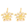Brass Micro Pave Clear Cubic Zirconia Stud Earrings for Women EJEW-U015-09G-1